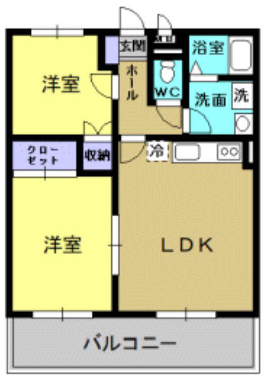 ベーシックパレス(2LDK/3階)の間取り写真