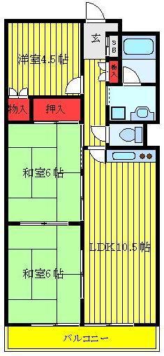 ジュネグリーン(3LDK/5階)の間取り写真