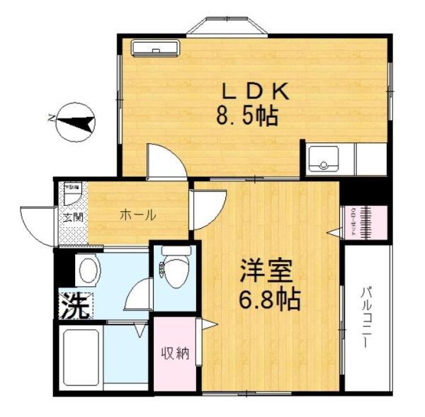 ラティスガーデン(1LDK/3階)の間取り写真