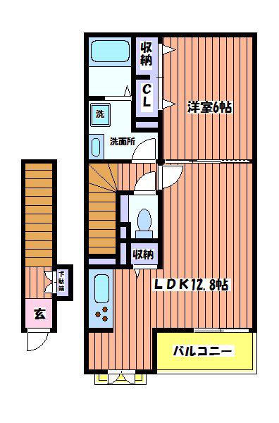 レオン国立(1LDK/2階)の間取り写真