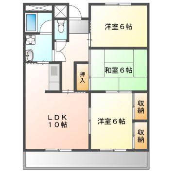 ハイツジョイフル(3LDK/2階)の間取り写真