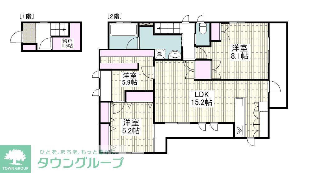 南馬込3丁目ヘーベルハウス(3LDK/2階)の間取り写真