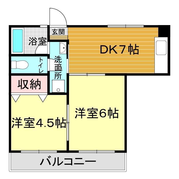 坂本マンション(2DK/3階)の間取り写真