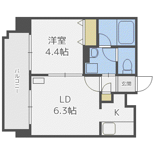 ノースポインツ北円山(1LDK/3階)の間取り写真