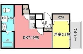 パロス須磨浦通(1DK/2階)の間取り写真