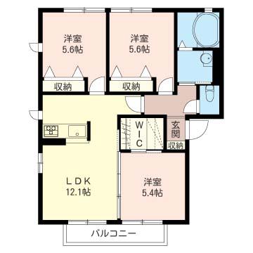 ヴィラ東小岩II(3LDK/1階)の間取り写真