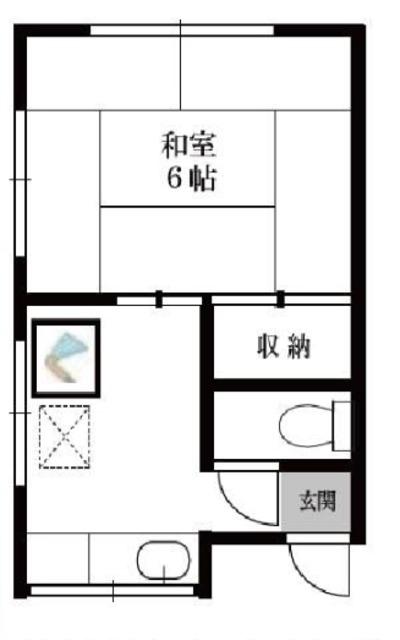 さくら荘(1K/1階)の間取り写真