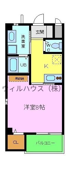 エヌエムトラントイースト(1K/4階)の間取り写真