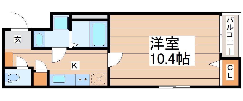 GRAN STRADA 上杉(1K/3階)の間取り写真