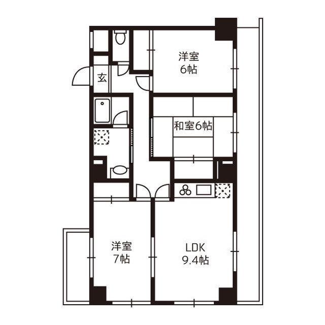 ロマーナ壱番館(3LDK/7階)の間取り写真