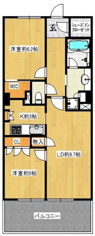 ドレッセタワー南町田グランベリーパーク(2LDK/33階)の間取り写真