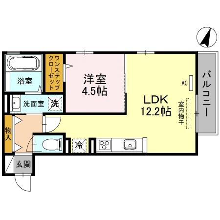 ディー プログレス(1LDK/2階)の間取り写真