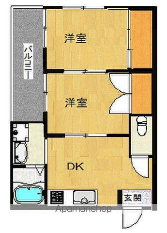 ハイム原(2DK/3階)の間取り写真