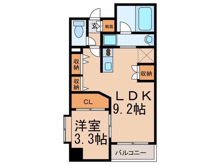 アルボラード博多(1LDK/3階)の間取り写真
