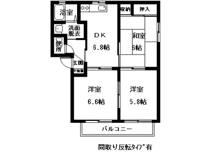 オーガスタ(3DK/1階)の間取り写真