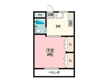 第一柏原マンション(1DK/3階)の間取り写真