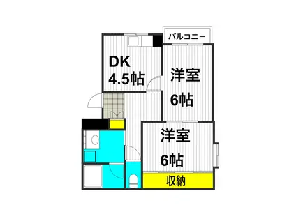 OMマンション(2DK/1階)の間取り写真