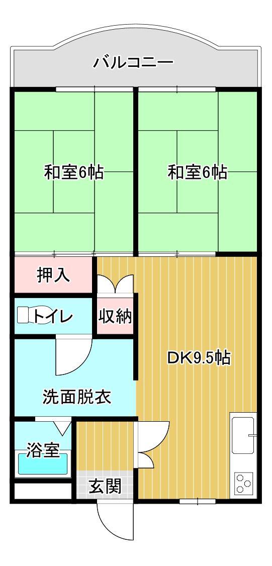 第2江藤ビル(2DK/3階)の間取り写真
