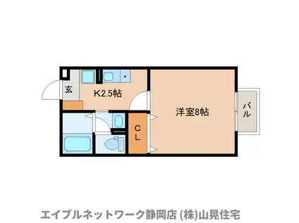 ドエル・シン(1K/2階)の間取り写真