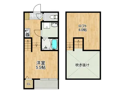 MODERN PALAZZO SUMIYOSHI EMA I(1K/2階)の間取り写真