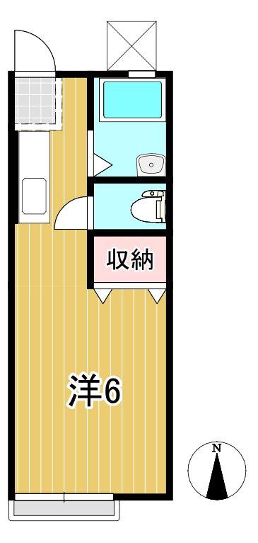 MSハイツ(1K/2階)の間取り写真