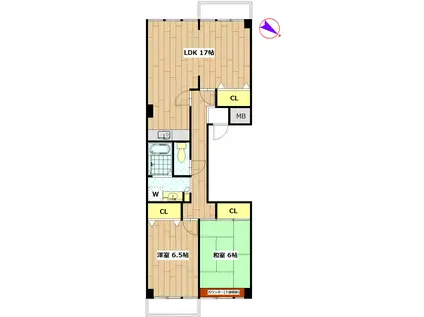 日生目黒マンション(2LDK/12階)の間取り写真