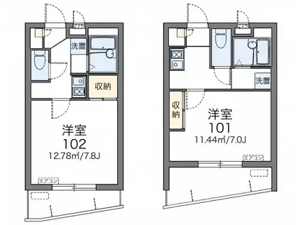 沖縄都市モノレール 安里駅 徒歩7分 3階建 築13年(1K/2階)の間取り写真
