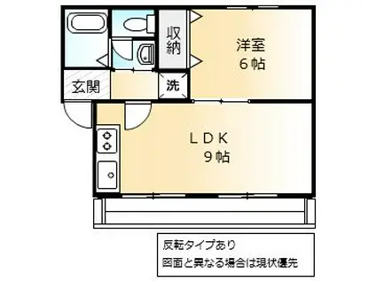 レジデンス東多賀(1LDK/3階)の間取り写真