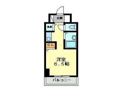 YKハイツ松の内(1K/8階)の間取り写真