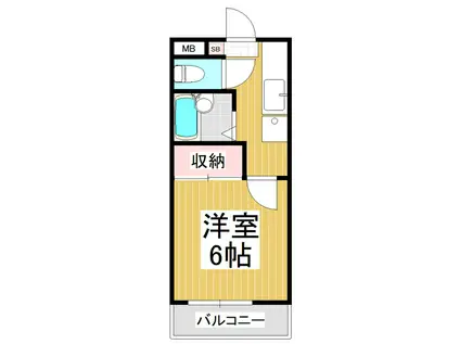 サンサイド7(1K/1階)の間取り写真