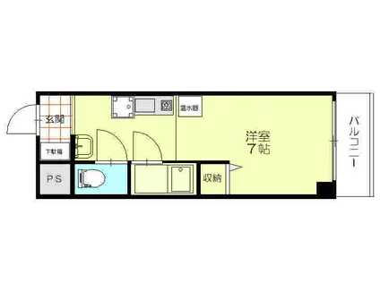 サンドール山口(ワンルーム/3階)の間取り写真