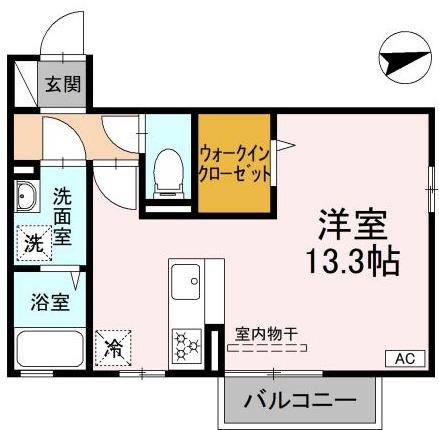 エストヴィアーレ(ワンルーム/2階)の間取り写真
