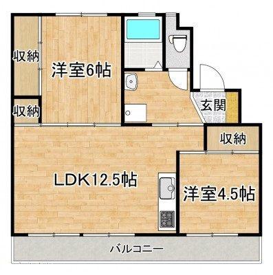 スカイクレスト青葉台II(2LDK/5階)の間取り写真