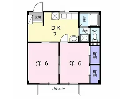メゾンオータニ(2DK/2階)の間取り写真