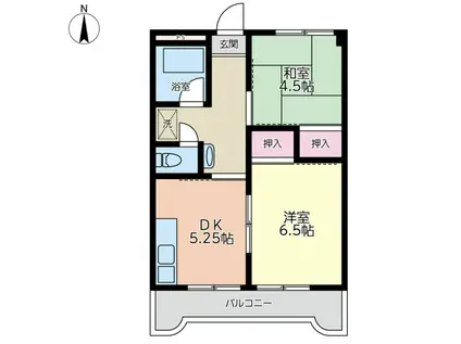 金松ハイツ(2DK/4階)の間取り写真