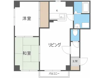 シャテロ・リラ(2LDK/4階)の間取り写真