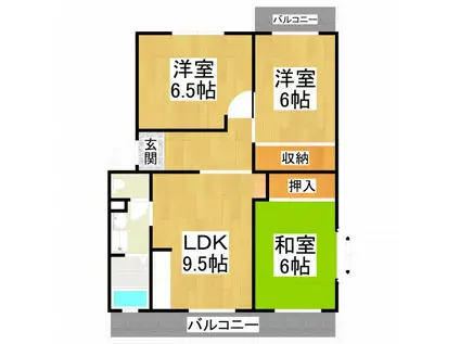 パークマンション(3LDK/2階)の間取り写真