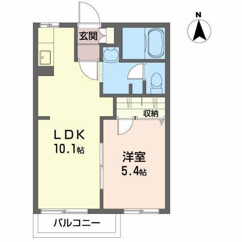 アクア・リッチC(1LDK/1階)の間取り写真