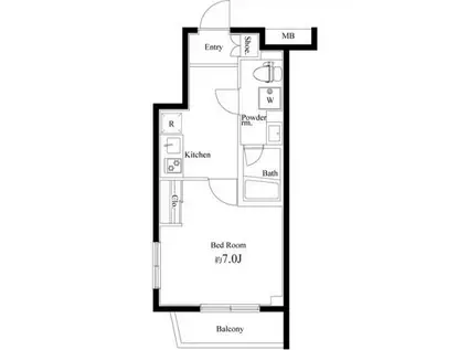 ジュイールパルフェ平井(1K/3階)の間取り写真