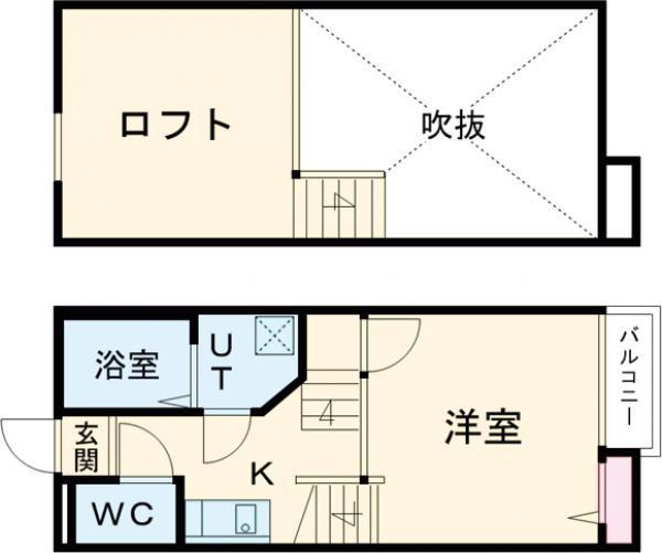 CREO荒子壱番館(1K/2階)の間取り写真