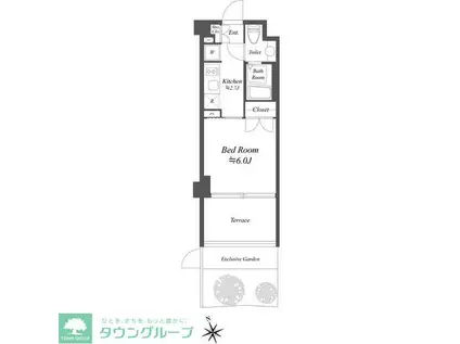 サムティレジデンス浦安(1K/1階)の間取り写真