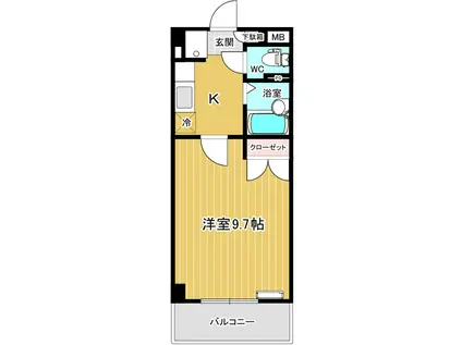 ガーデンコート桜井(1K/2階)の間取り写真