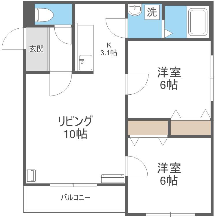 PRIMAVERA(2LDK/4階)の間取り写真
