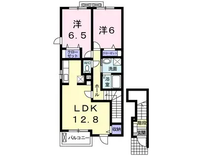 フィレガロ(2LDK/2階)の間取り写真
