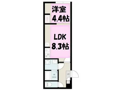 SUNRISE武里駅前(1LDK/2階)の間取り写真