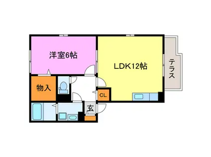 リストワール甲西(1LDK/2階)の間取り写真