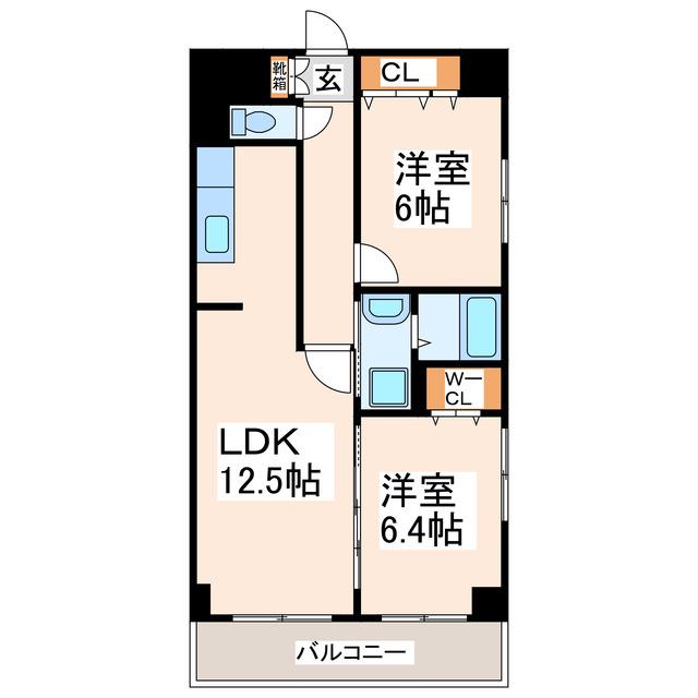 ヴェルデシオン(2LDK/7階)の間取り写真