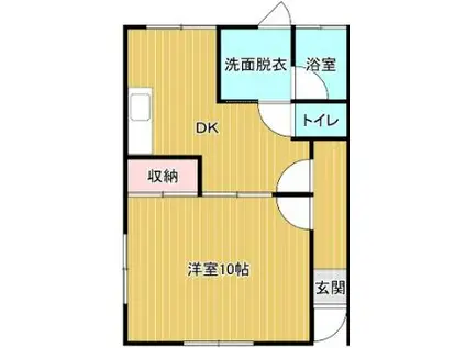 コーポひまわり(1DK/1階)の間取り写真