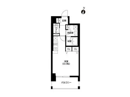 アーバネックス北浜(ワンルーム/2階)の間取り写真