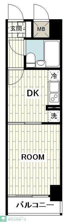 クリオ南林間弐番館(1DK/1階)の間取り写真